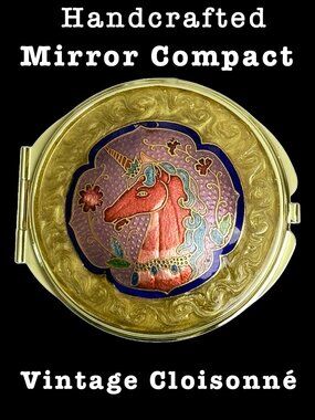 Women's Mirror Compact Handcrafted With Cloisonne